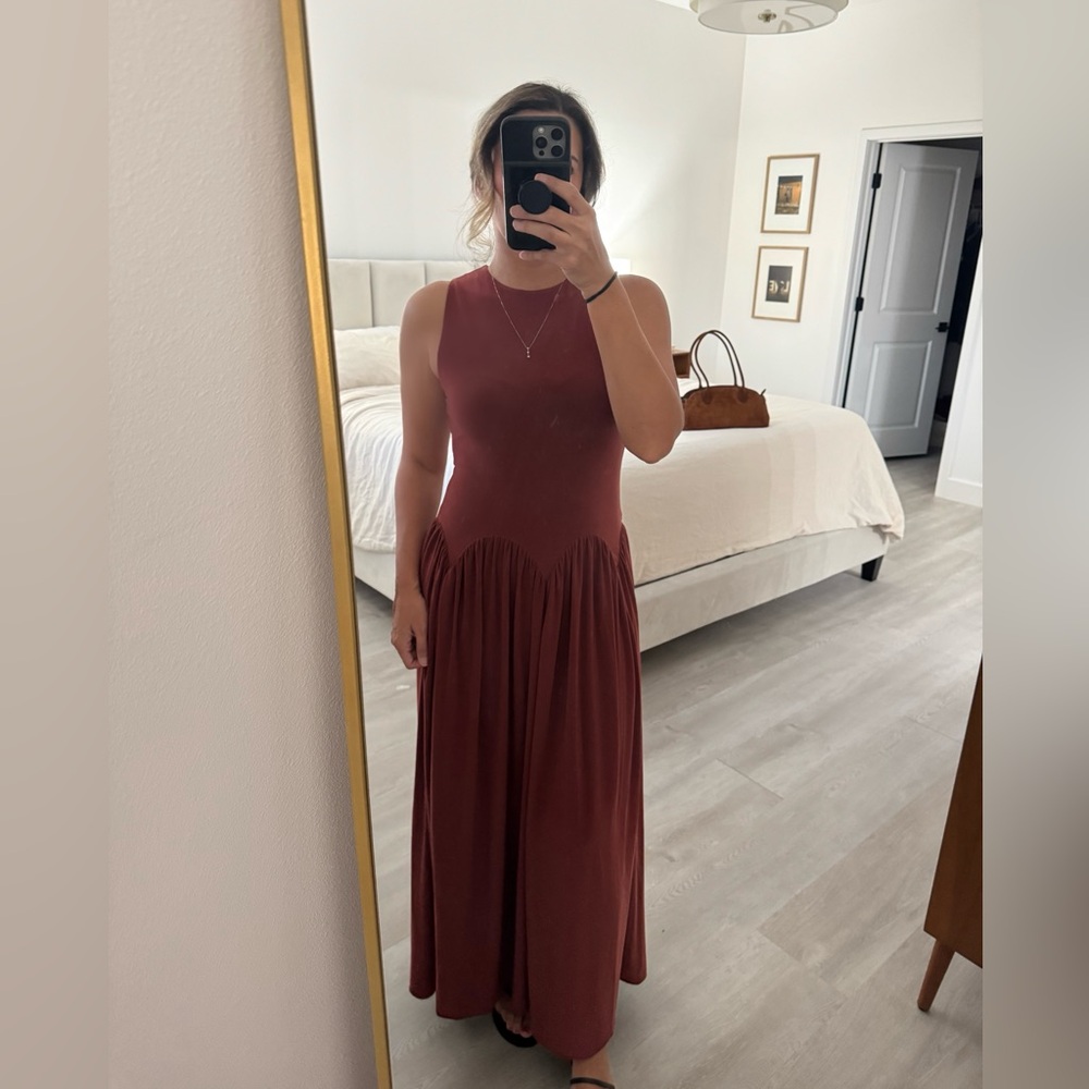 Express Sleeveless Burgundy Maxi Dress